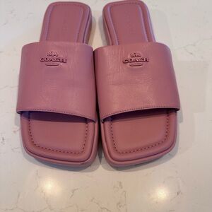 Coach Women's Mauve Slide Sandals